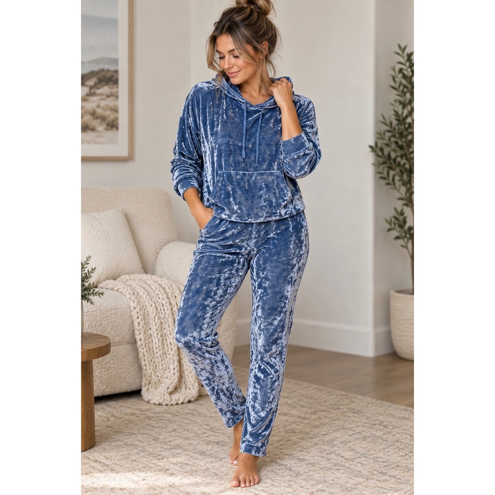Spyder Velour Hoodie and Jogger Lounge Set XL Athleisure Y2K Comfort Tracksuit